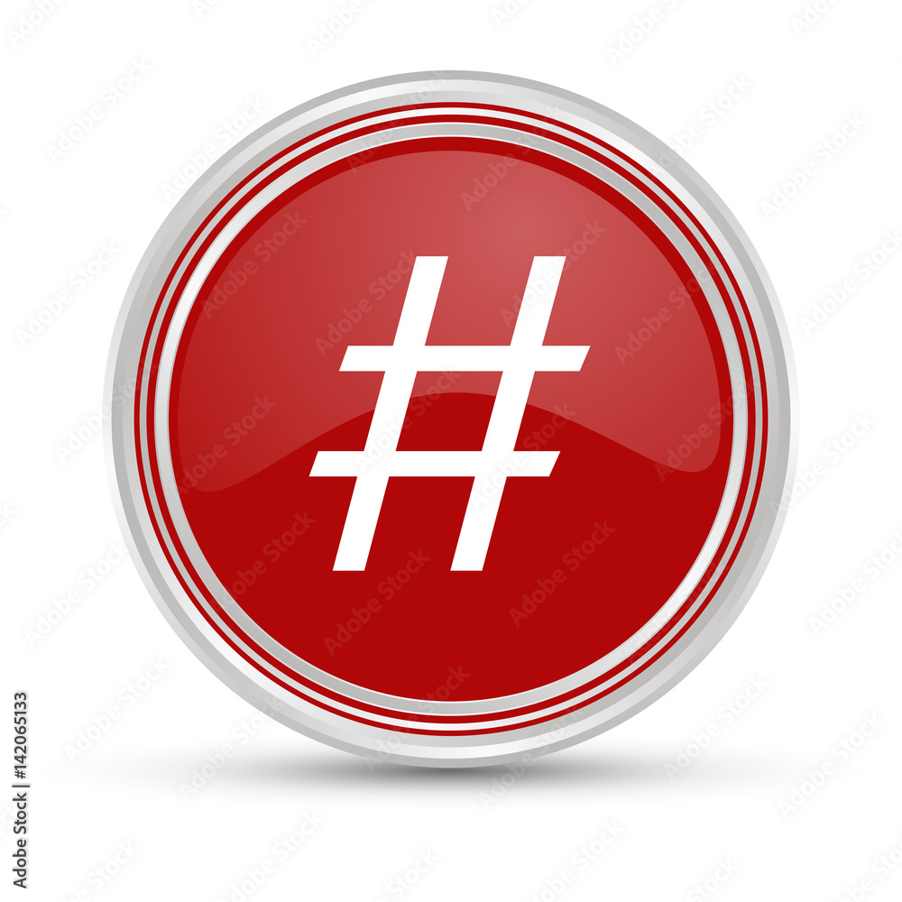 Roter Button - Hashtag Stock Vector | Adobe Stock