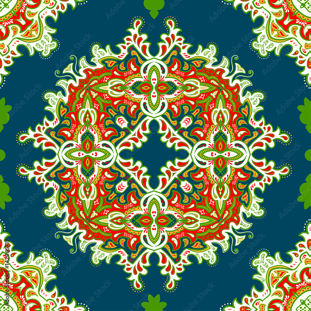 Hand drawn vector ethnic ornamental seamless pattern texture