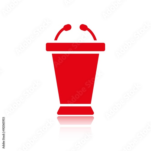 lectern with microphone icon stock vector illustration flat design