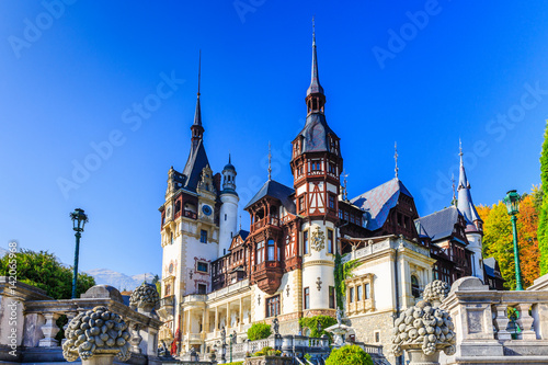 Obraz na płótnie Peles castle in Muntenia region, Romania. Sinaia, Prahova county. w salonie