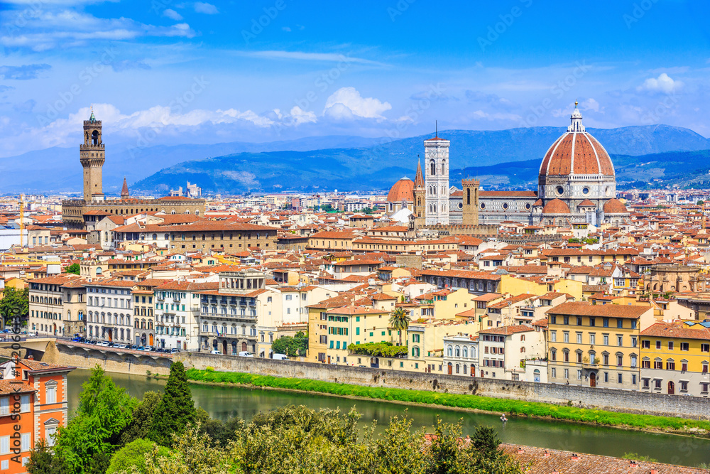 Florence, Italy. View of the old town from Piazzale Michelangelo.