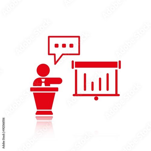 lectern with microphone icon stock vector illustration flat design