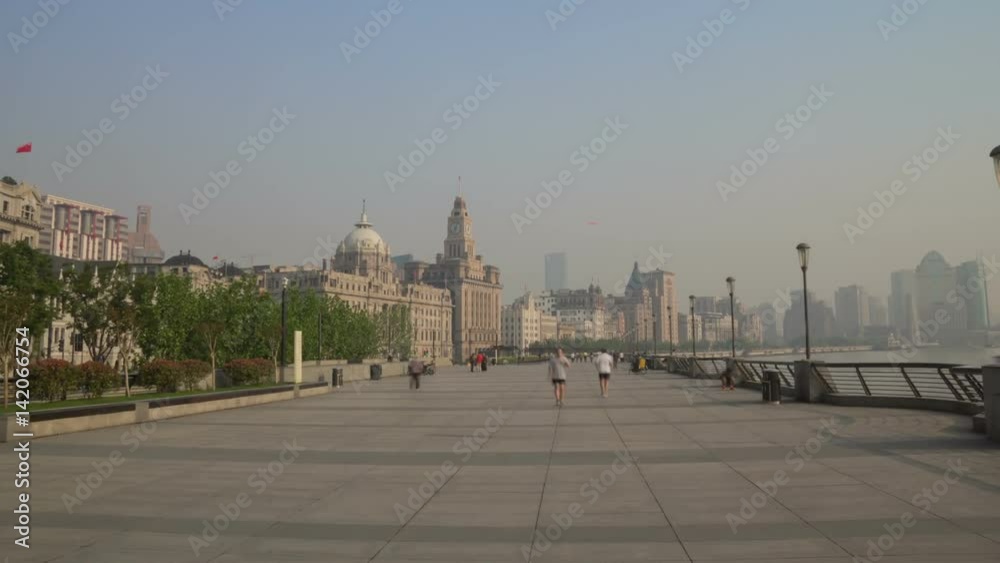 Bund embankment day walk hyperlapse Bund embankment day walk hyperlapse