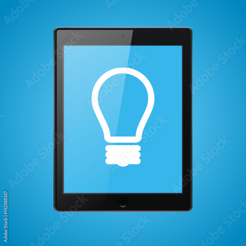 stylish digital tablet with light bulb conceptual design
