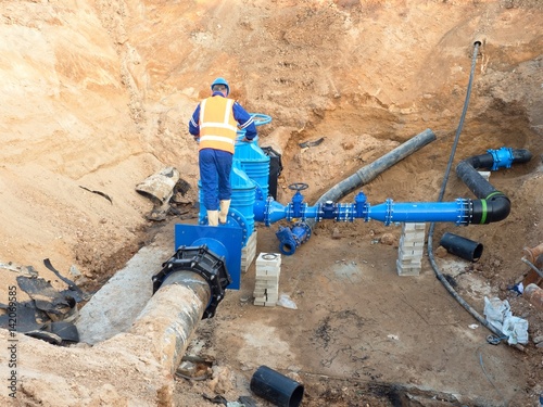 Tableau sur toile Main City water supply pipeline