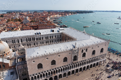 Aerial view of Dodge s palace and Grand Channel, Venice