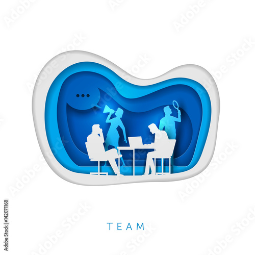 Business concept paper art illustration.