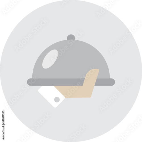 serving tray in hand vector illustration