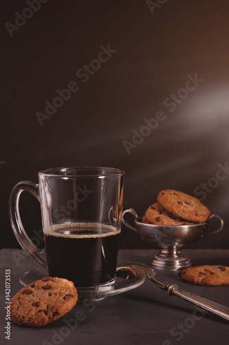 Coffee with chocolate cookies #142073513