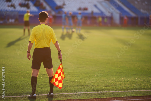 referee soccer. referee is on the field