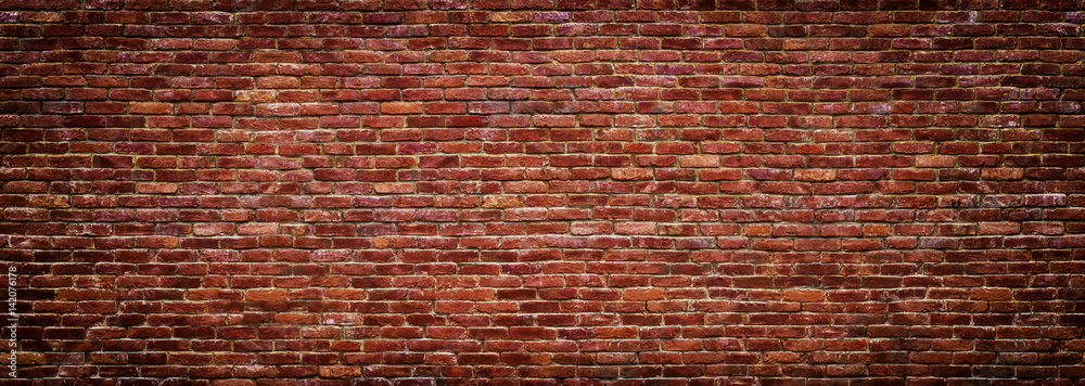 panoramic view of masonry, brick wall as background