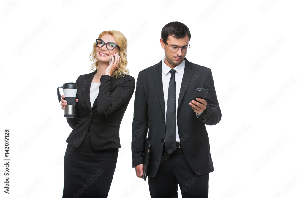 Businessman and business woman Businessman and business woman