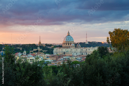 St. Peters Basilica at sunset