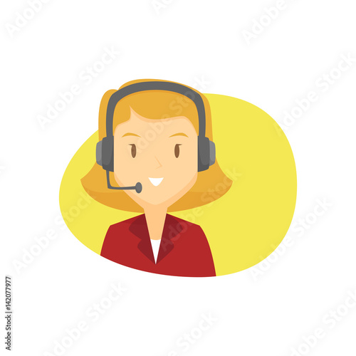 Female customer service icon cartoon vector