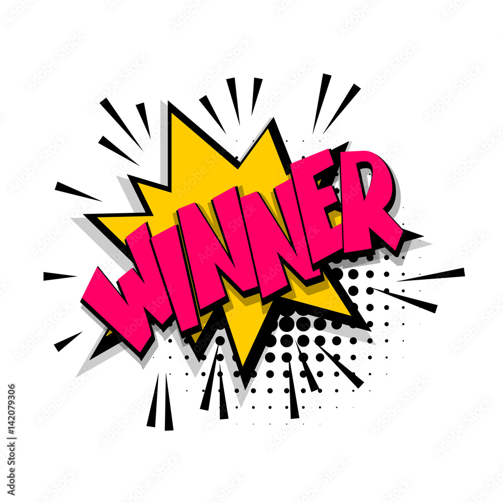 Obraz premium Lettering winner comic text speech bubble
