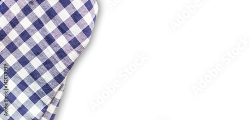 Fiber napkin. Checkered napkin on white background
