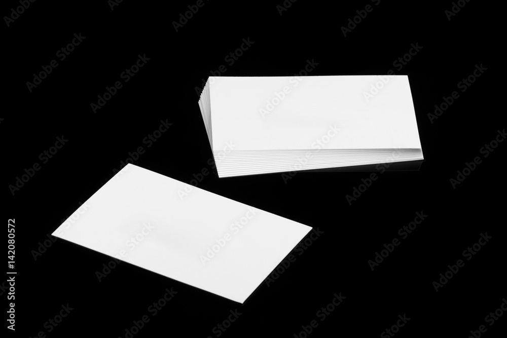 Business cards on a black background Business cards on a black background