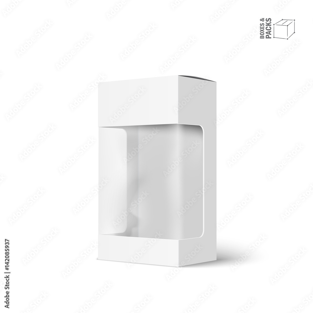 White vector product package box with window White vector product package box with window