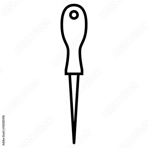 Sharp Awl Tool. Flat design vector illustration