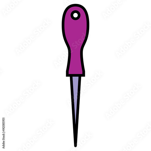 Sharp Awl Tool. Flat design vector illustration