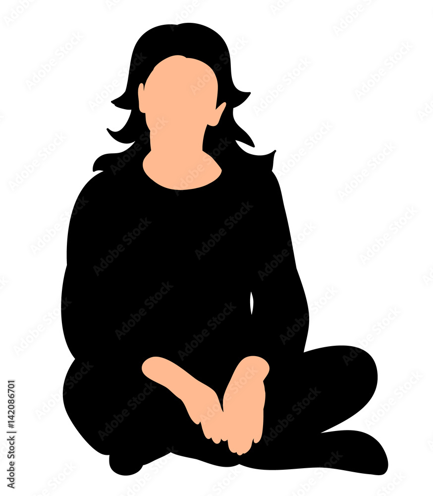 silhouette of woman sitting on the floor