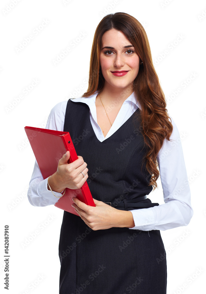 business woman with red folder business woman with red folder