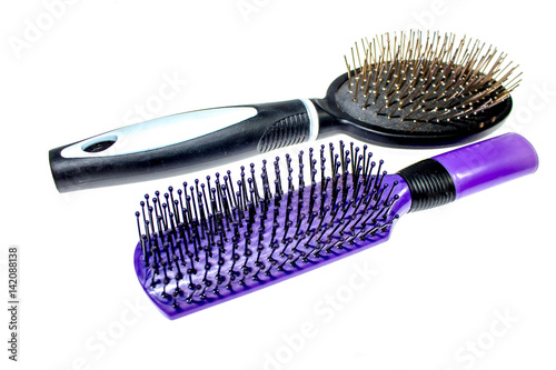 hairbrush massage on a white background