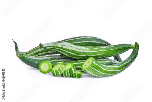 Photography fresh snake gourd isolated on white background
