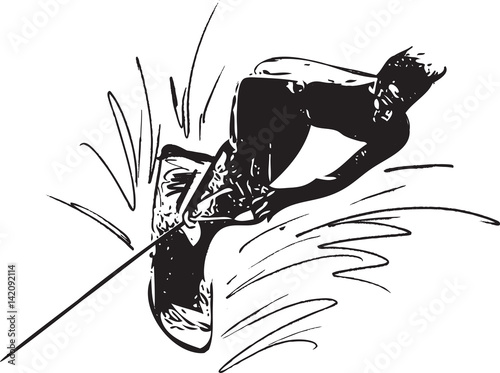 Water skiing illustration