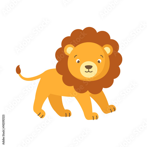 Vector Illustration of a Cute Little Lion