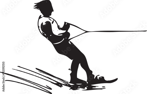 Water skiing illustration