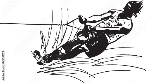 Water skiing illustration