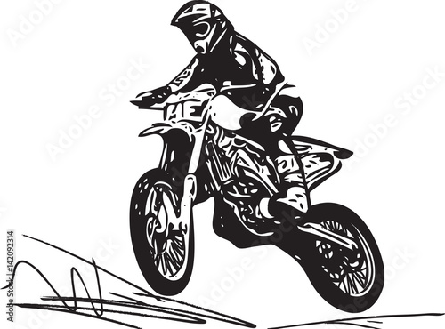 Extreme motocross racer by motorcycle