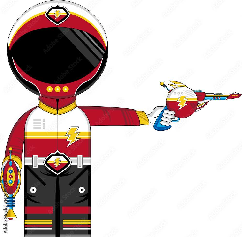 Cartoon Science Fiction Spaceman Stock Vector | Adobe Stock