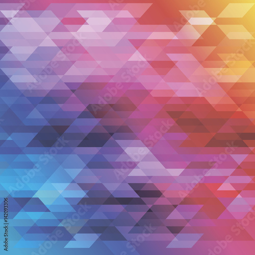 Abstract background in blue, red and yellow tones.