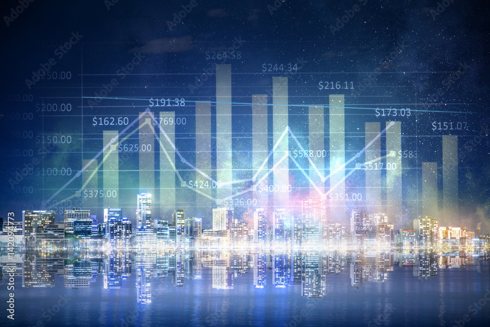 Fototapeta premium Modern business city background