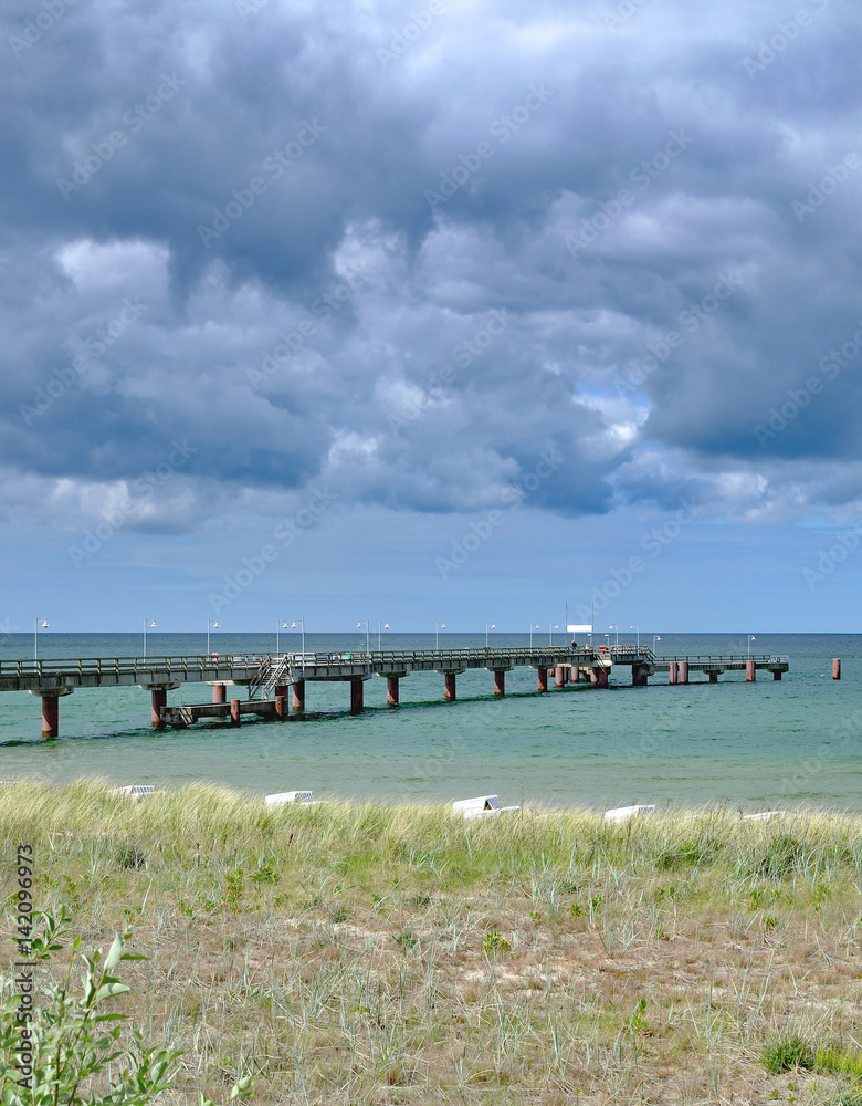 Seebrücke von Göhren auf der Insel Rügen,Ostsee,Mecklenburg-Vorpommern,Deutschland