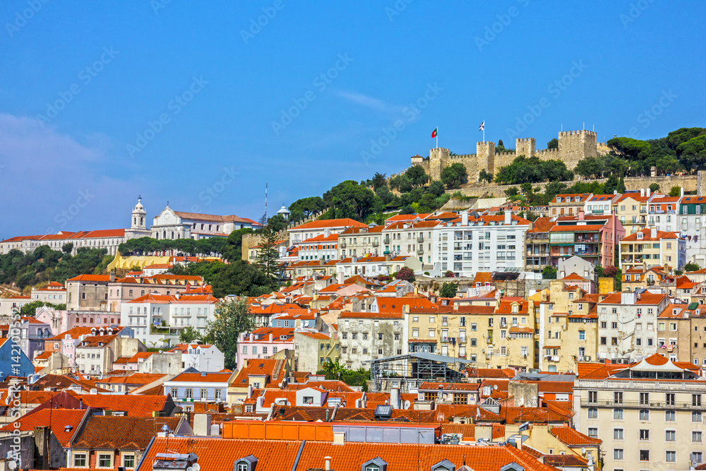 Lisbon fortress of Saint George view, Portugal