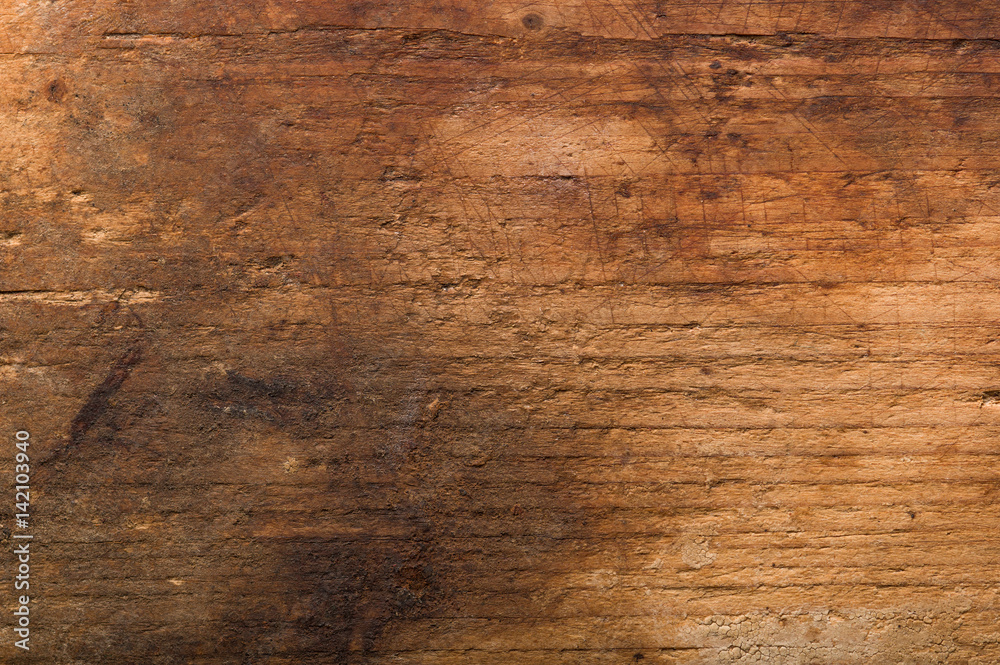 Old wooden cutting board textured background