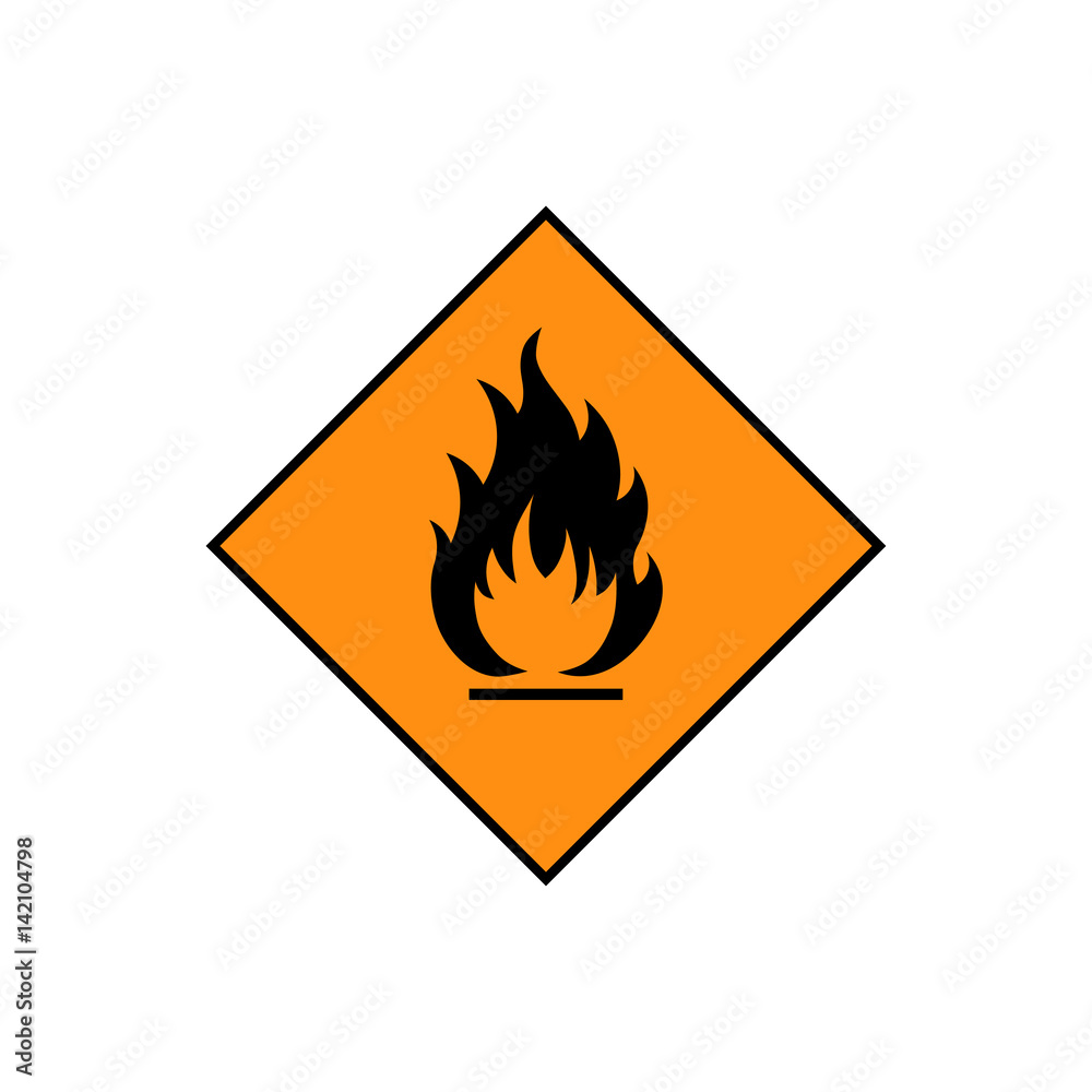 Flammable sign icon Flammable sign icon
