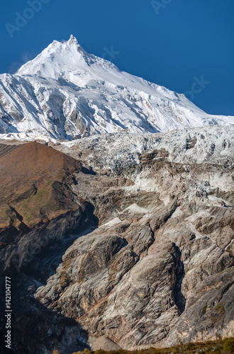 View at Manaslu peak in Nepal