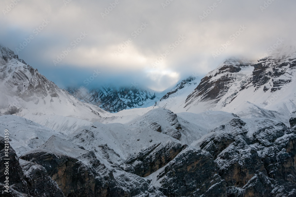 Valley on Annapurna circuit trek