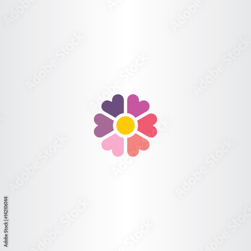 flower heart icon floral symbol