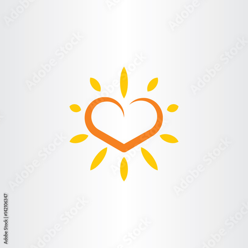 heart sun vector logo icon element
