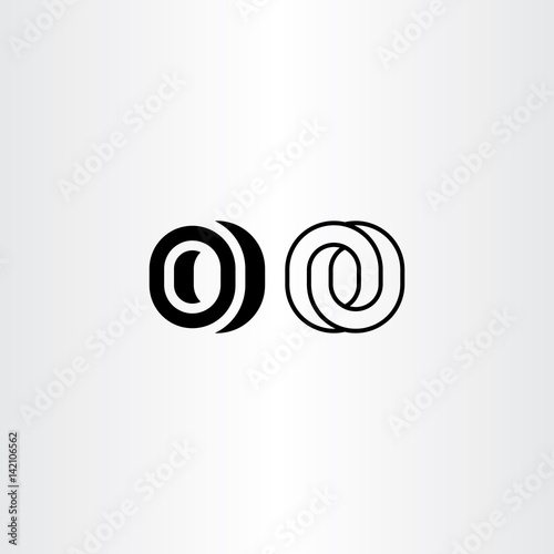letter o black icon logo elements