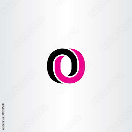 o letter logo magenta black icon symbol