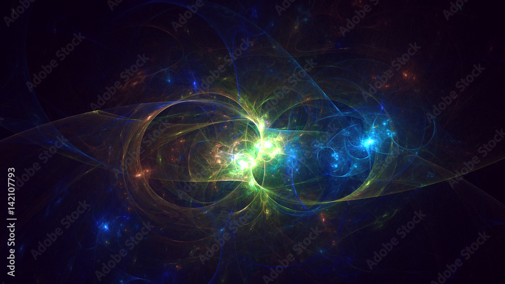 Obraz premium 3D rendering abstract fractal light background