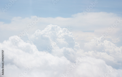 white bright cotton clouds background with blue sky