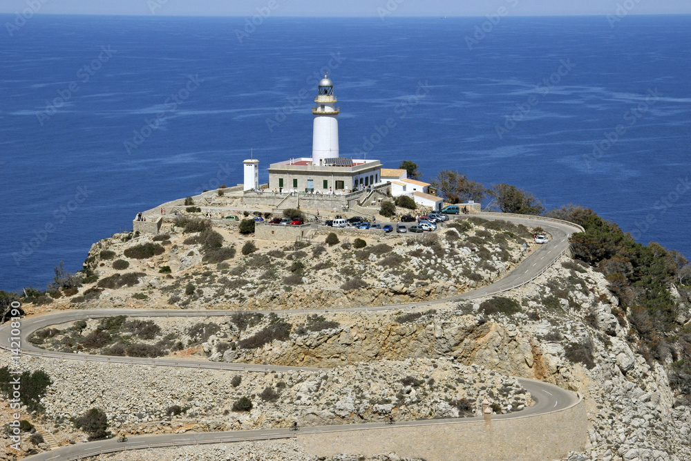 View of the lighthouse on the Cap de Formentor, Mallorca, Balearic Islands, Spain, Europe