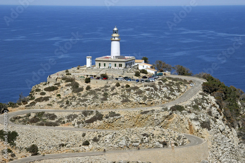 View of the lighthouse on the Cap de Formentor, Mallorca, Balearic Islands, Spain, Europe